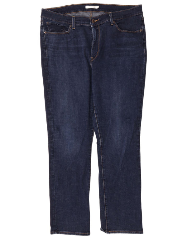 Levi's Jeans rectos de cintura alta para mujer US 16 2XL W33 L30 Azul marino