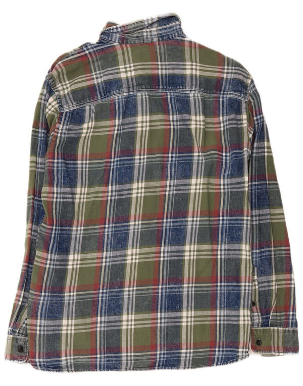 Jack & Jones Hombre Camisa De Franela De Algodón A Cuadros Verde Medio