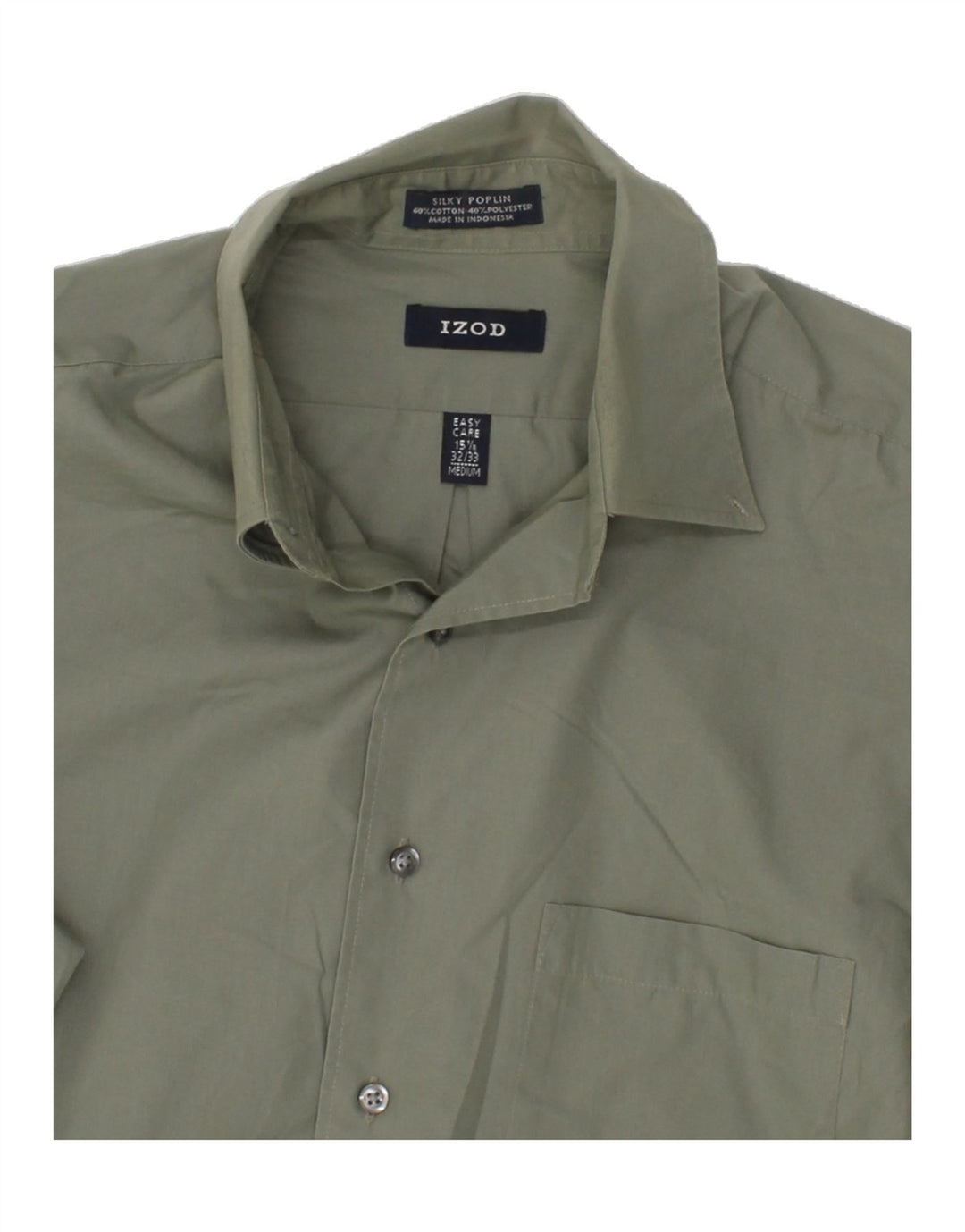 IZOD Mens Easy Care Shirt Size 15 1/2 Medium Grey Cotton Vintage Izod and Second-Hand Izod from Messina Hembry 