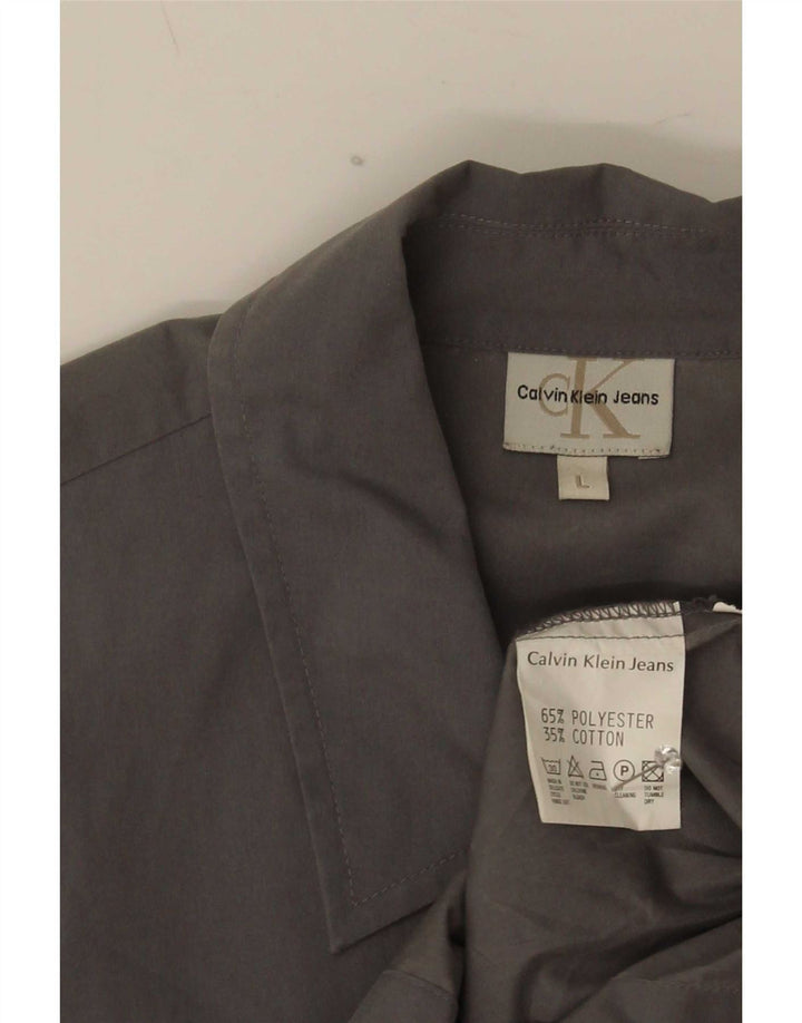 Camisa Calvin Klein Jeans Hombre Grande Poliéster Gris