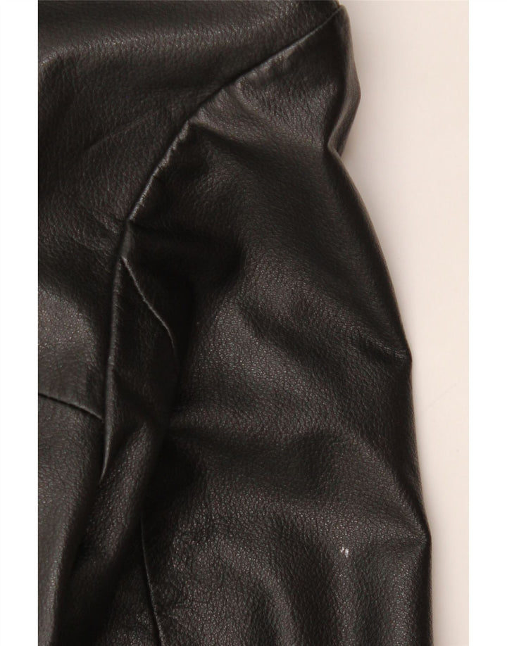 CLASSICS Womens Leather Coat UK 12 Medium Black Leather Vintage Classics and Second-Hand Classics from Messina Hembry 