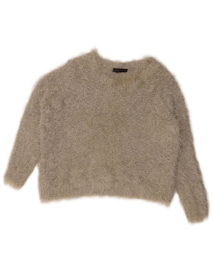 Marks & Spencer Suéter tipo jersey con cuello barco para mujer UK 46 Poliéster gris grande