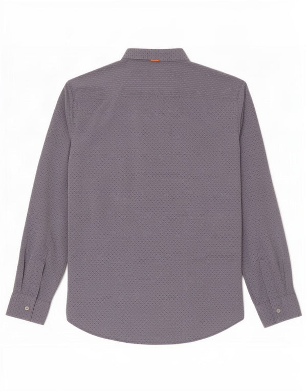 Camisa Hugo Boss Hombre Grande Algodón Manchado Gris
