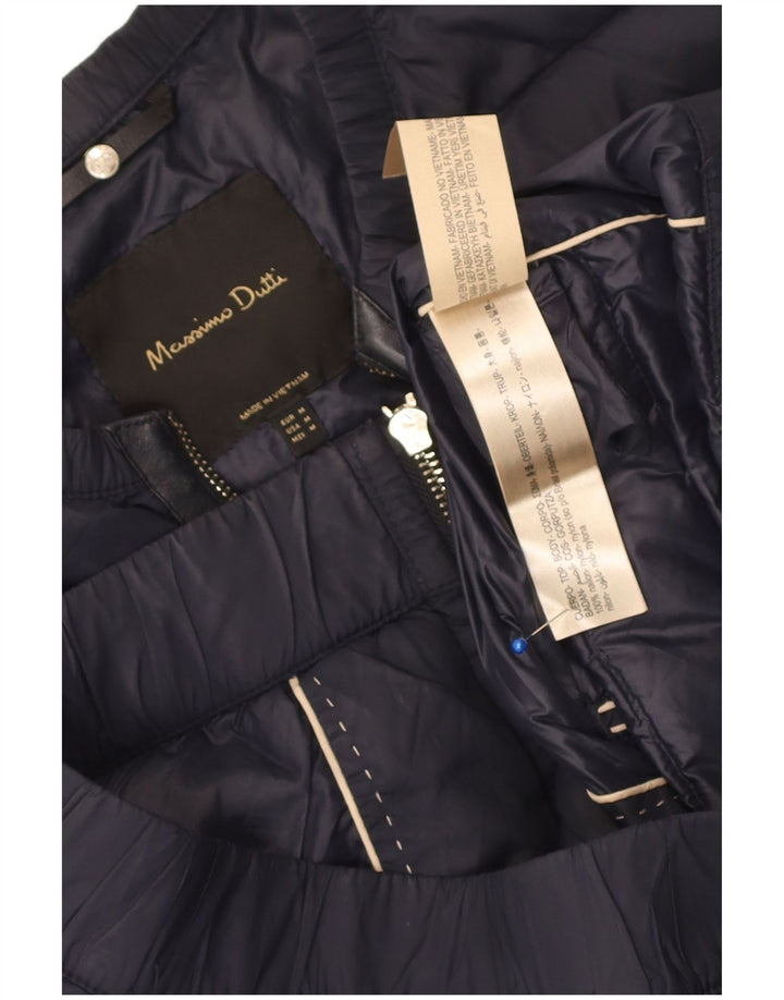 Massimo Dutti Chaqueta Acolchada Mujer UK 44 Mediana Azul Marino Nylon