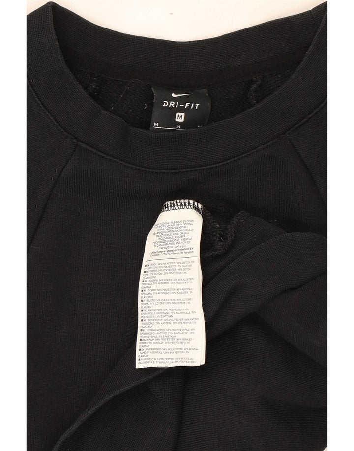 Nike Mujer Crop Graphic Sudadera Jumper UK 44 Mediano Negro Poliéster