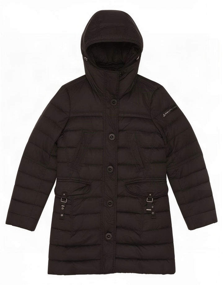 PEUTEREY Abrigo acolchado con capucha para mujer IT 44 Medium Black
