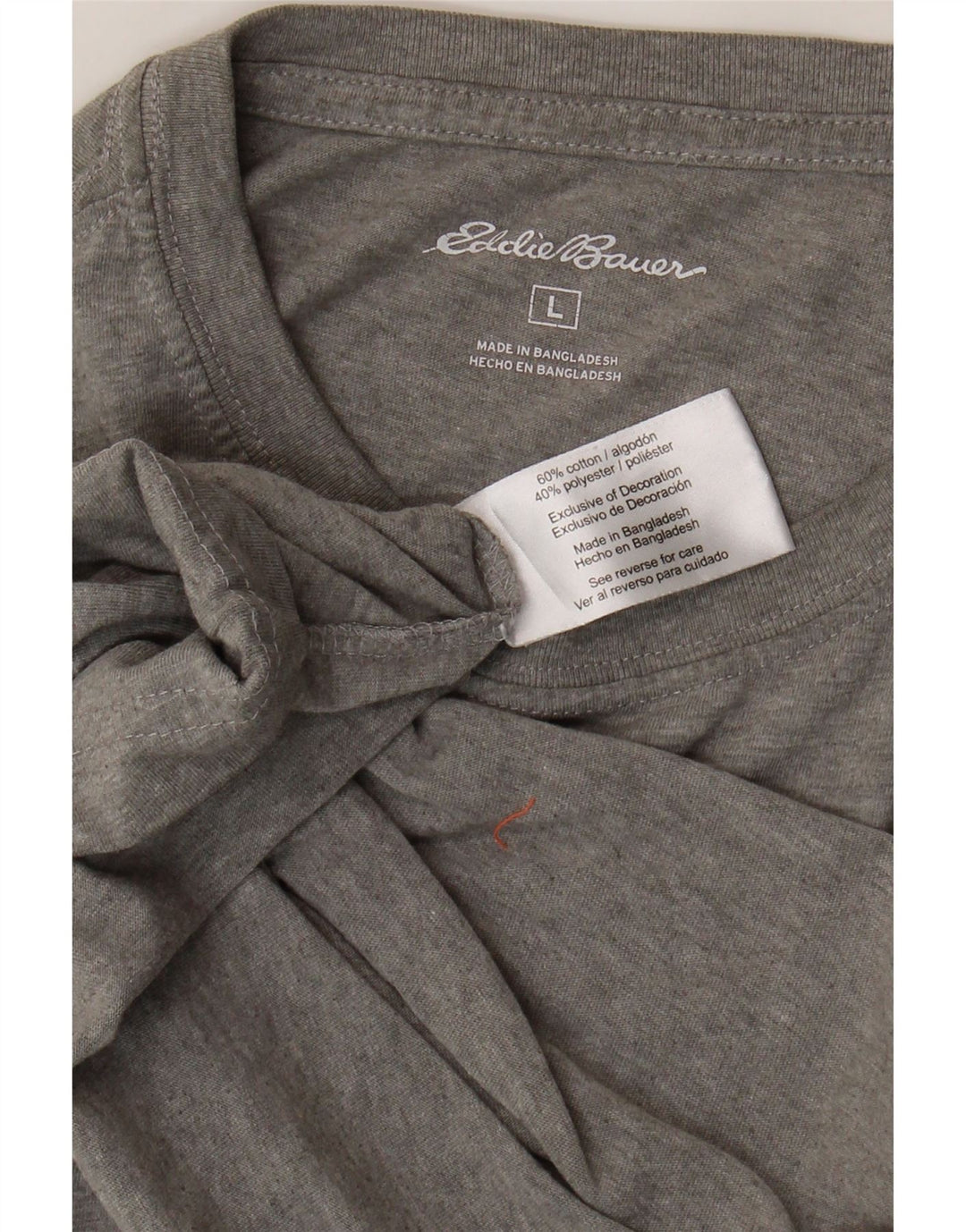 EDDIE BAUER Mens T-Shirt Top Large Grey Cotton Vintage Eddie Bauer and Second-Hand Eddie Bauer from Messina Hembry 