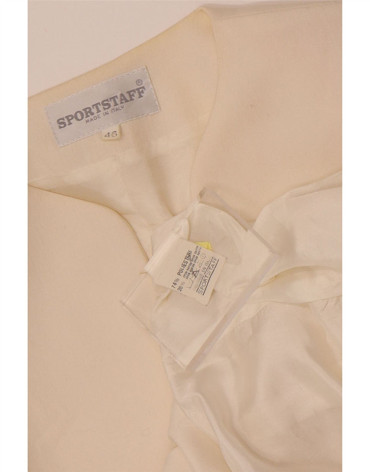 Sportstaff Chaqueta tipo blazer para mujer IT 46 Poliéster blanco grande