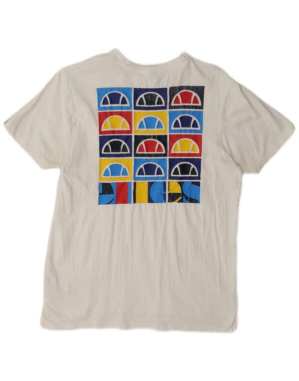 Ellesse Camiseta gráfica para mujer Top UK 44 Medium White Cotton
