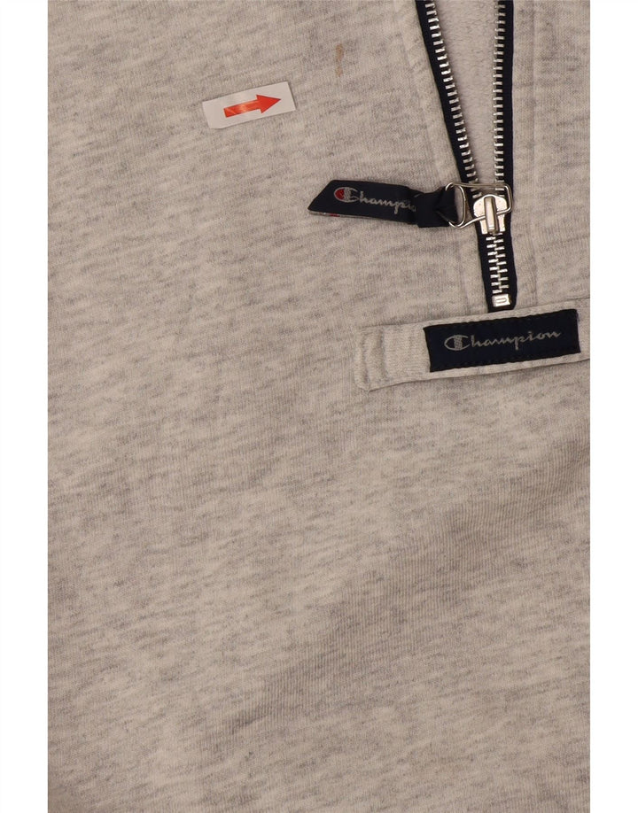 Champion Sudadera Con Cuello Y Cremallera Gráfica Para Hombre Jumper Large Gris Colorblock
