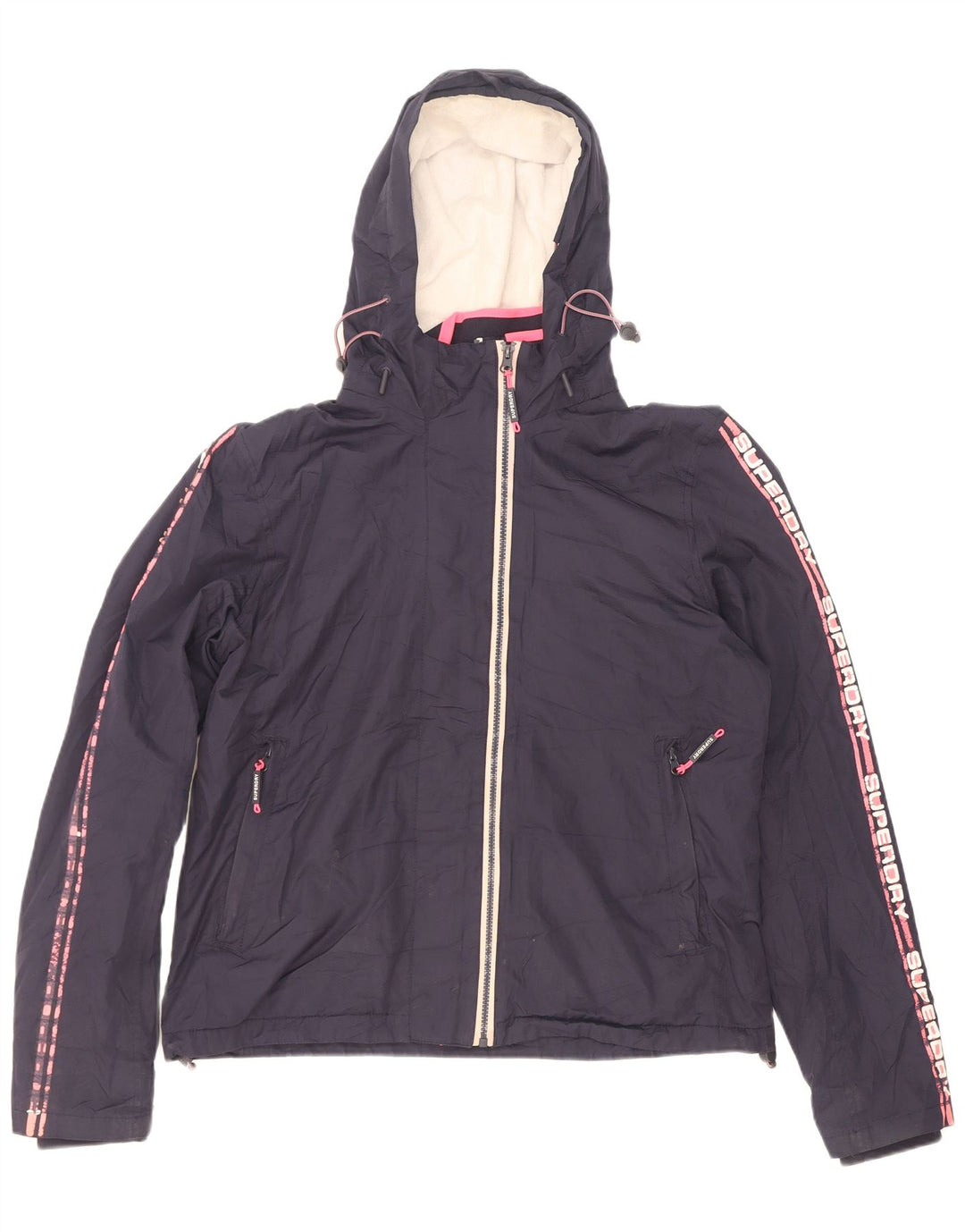 Superdry Chaqueta Cortavientos Estampada para Mujer UK 46 Grande Azul Marino