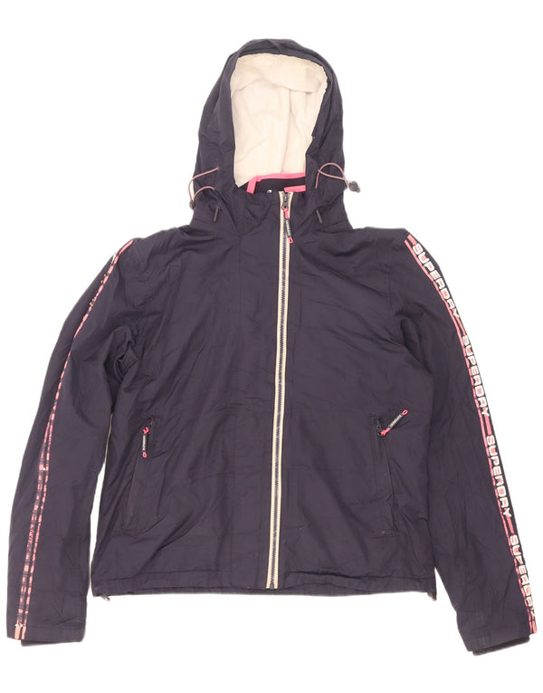 Superdry Chaqueta Cortavientos Estampada para Mujer UK 46 Grande Azul Marino
