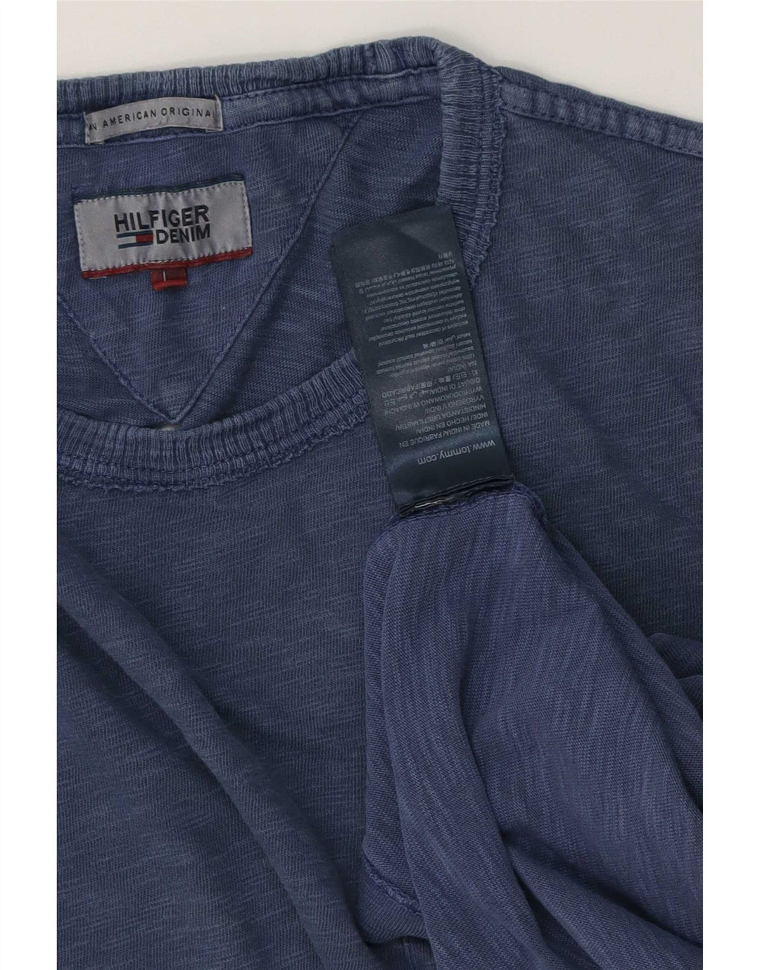 Tommy Hilfiger - Camiseta para hombre, talla grande, algodón azul