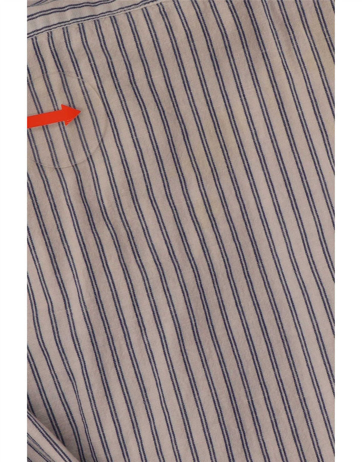 Camisa de hombre Pull & Bear Algodón azul pequeño a rayas