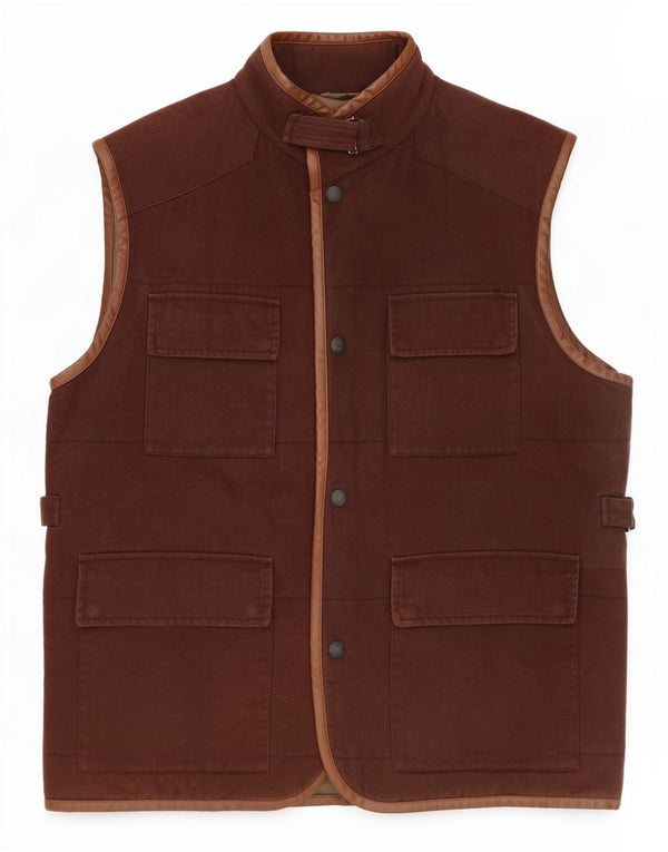 Pierre Cardin Mens Utility Gilet IT 50 Grande Marrón