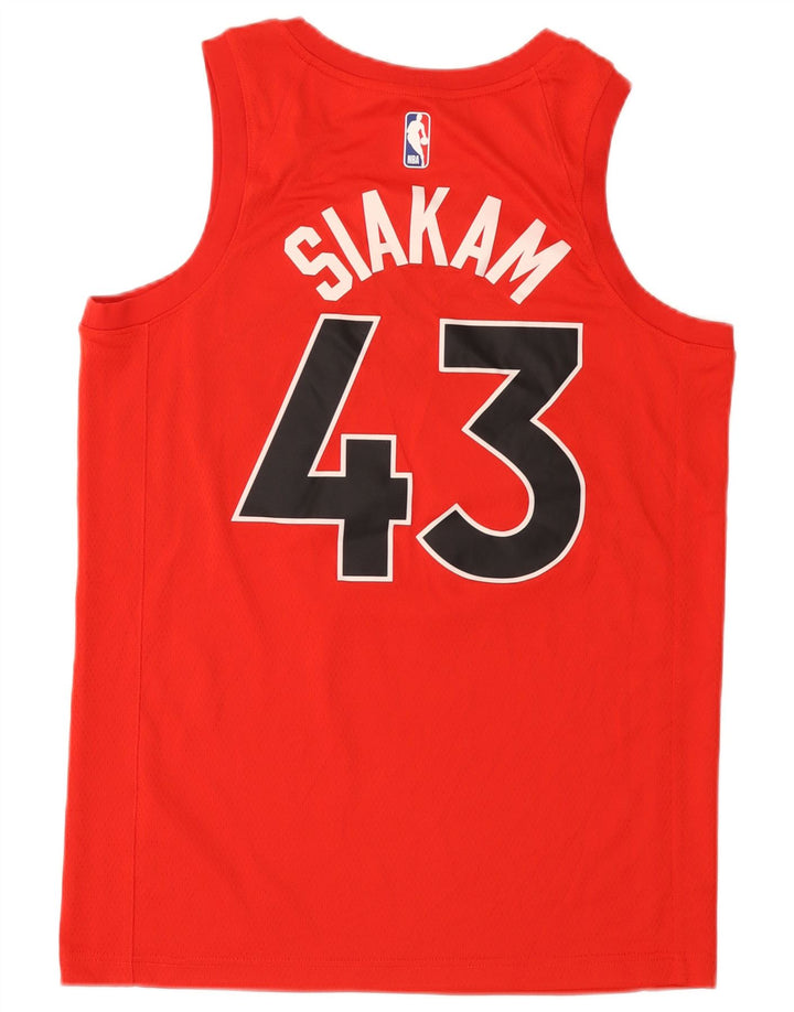 Camiseta sin mangas con estampado gráfico de los Toronto Raptors de poliéster color block en rojo mediano para hombre Nike