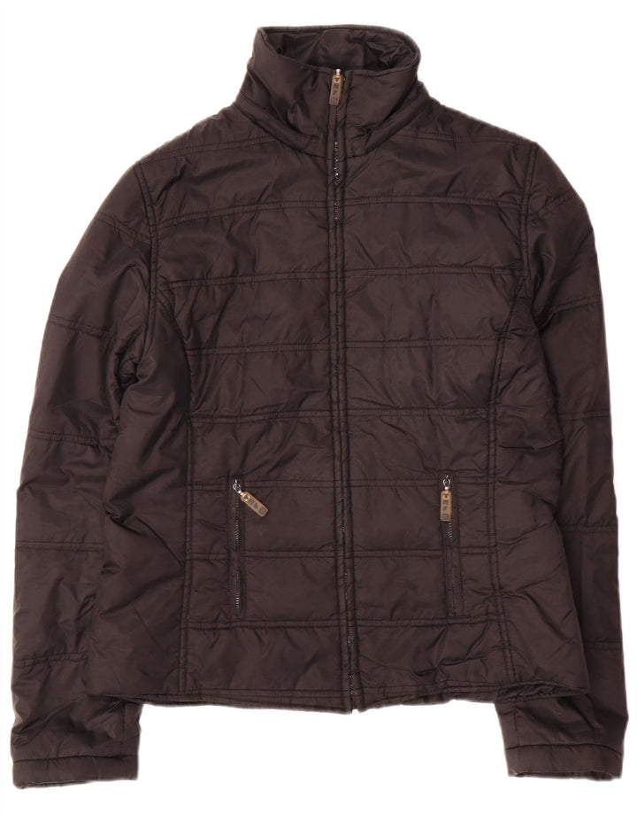 Zara Mujer Chaqueta Acolchada UK 46 Grande Nylon Negro