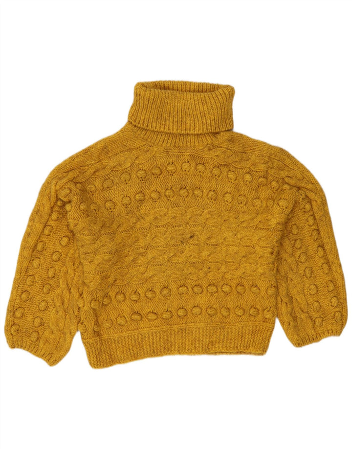 MARKS & SPENCER Suéter corto con cuello vuelto para mujer UK 10 Small Yellow