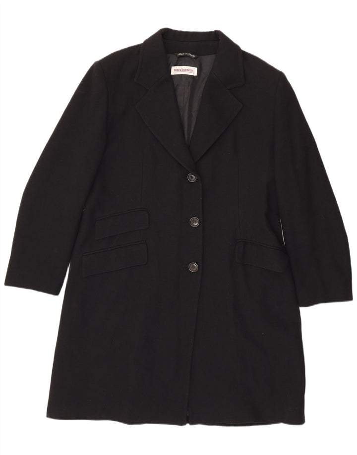 Roccobarocco Chaqueta tipo blazer larga con 3 botones para mujer UK 46 Grande Negro