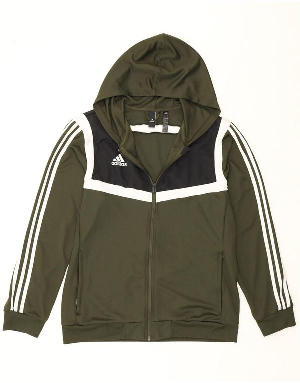 Adidas Climalite - Chaqueta con capucha para hombre, talla grande, color caqui