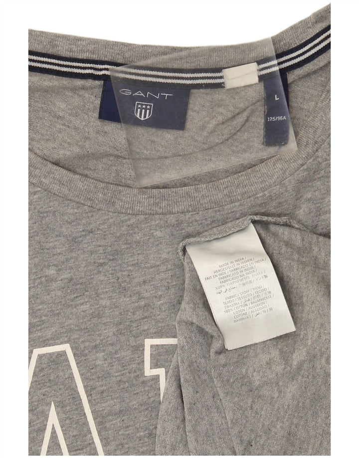 Gant Camiseta Gráfica para Hombre Top Grande Gris Algodón