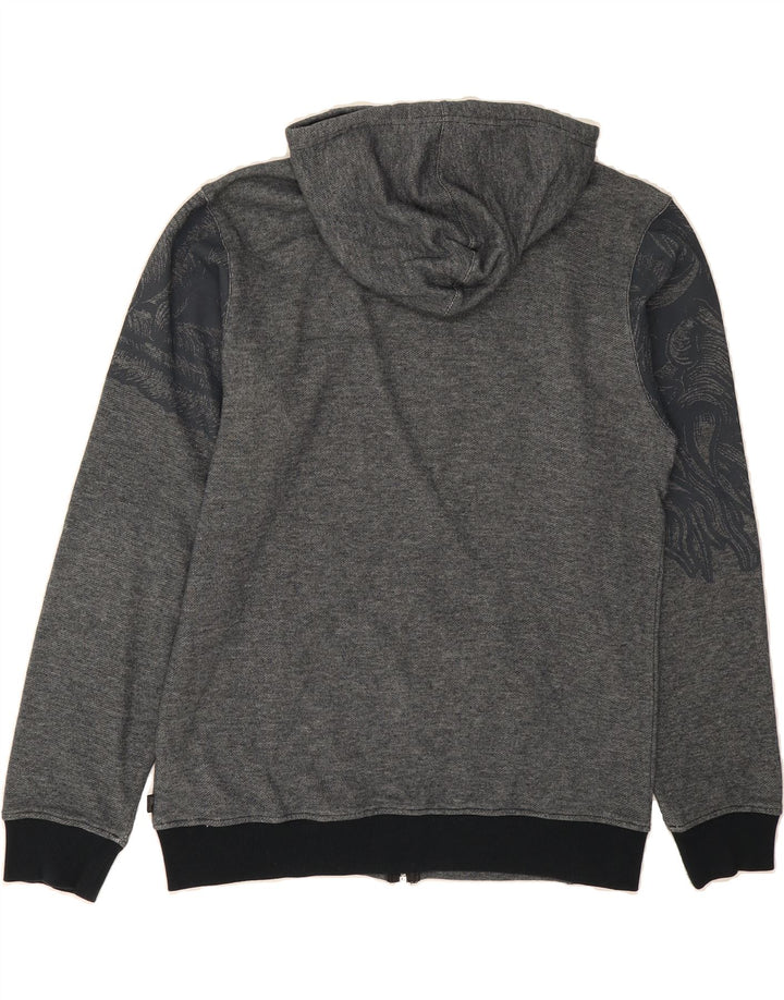 ADIDAS Mens Graphic Zip Hoodie Sweater Medium Grey Cotton Vintage Adidas and Second-Hand Adidas from Messina Hembry 