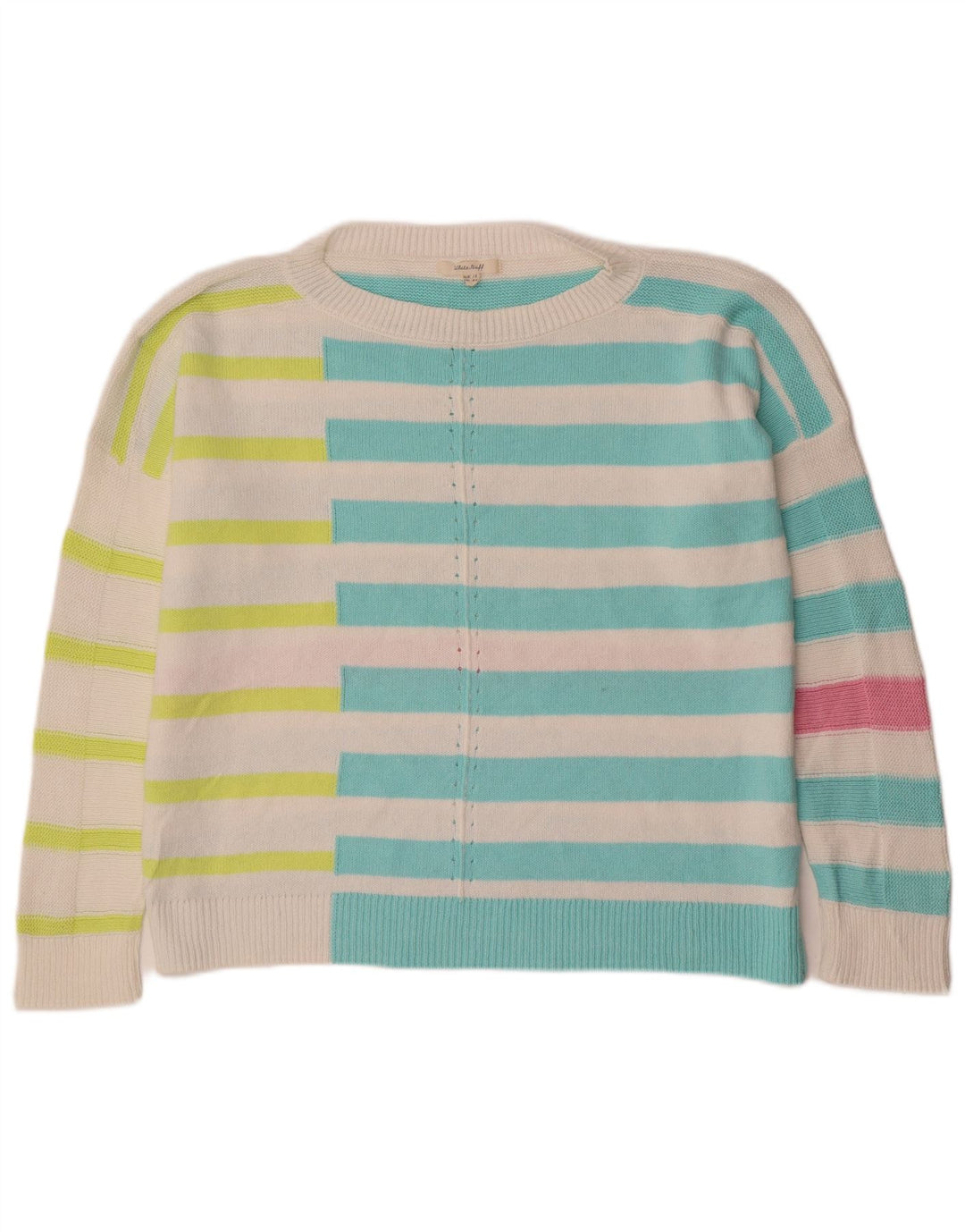 White Stuff Suéter tipo jersey con cuello barco para mujer, talla 40, talla grande, multicolor