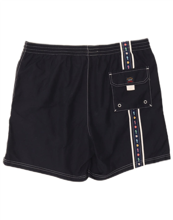 Paul & Shark Bañador con estampado gráfico para hombre Azul marino mediano