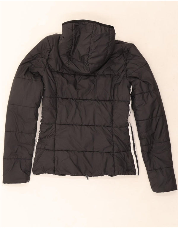 Adidas Chaqueta acolchada con capucha para mujer UK 8 Small Poliéster negro