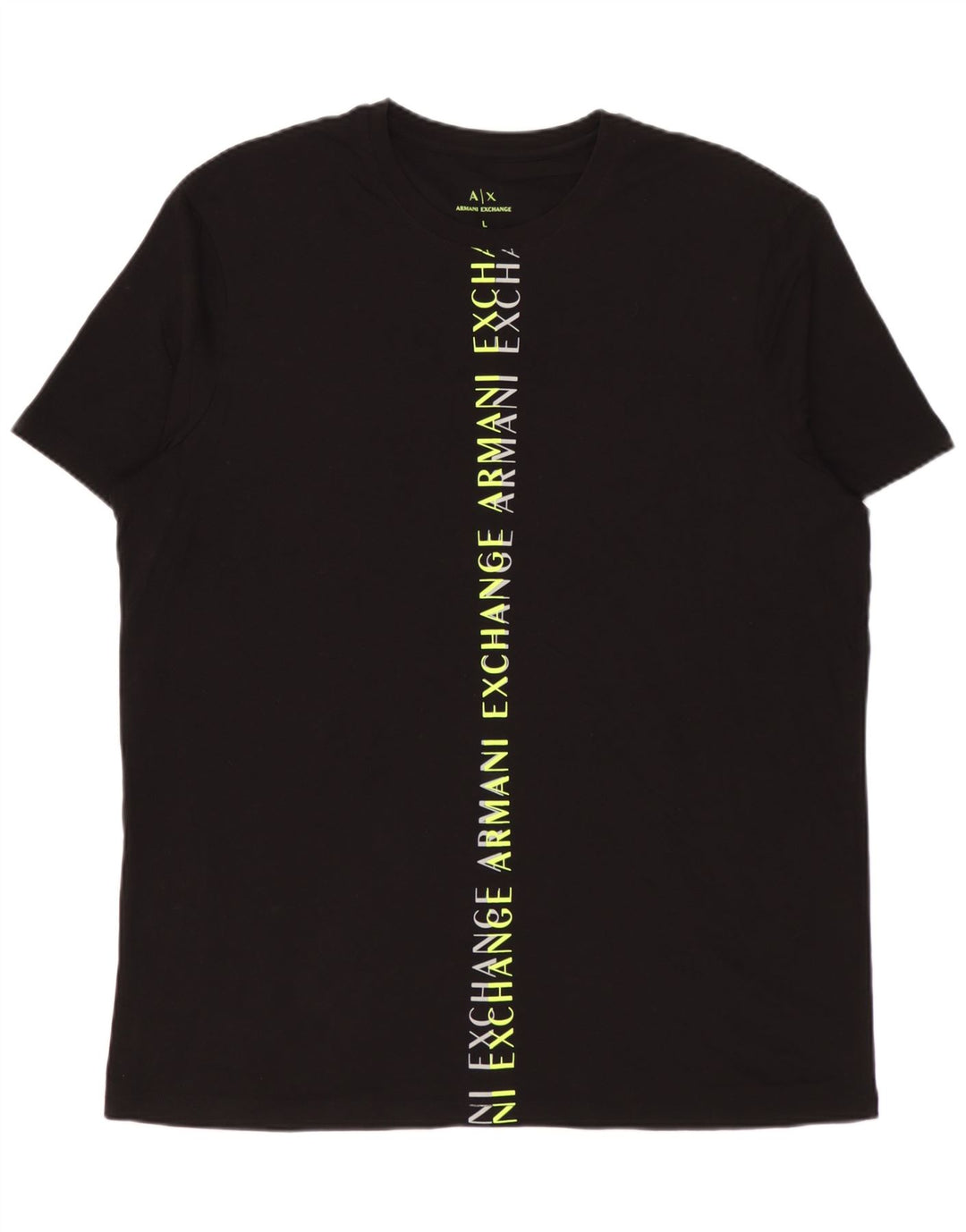 Armani Exchange Camiseta gráfica para hombre Top grande de algodón negro