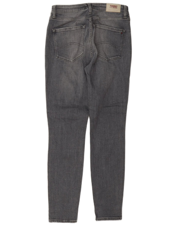 Tommy Hilfiger Vaqueros pitillo de talle alto para mujer W30 L30 Algodón gris