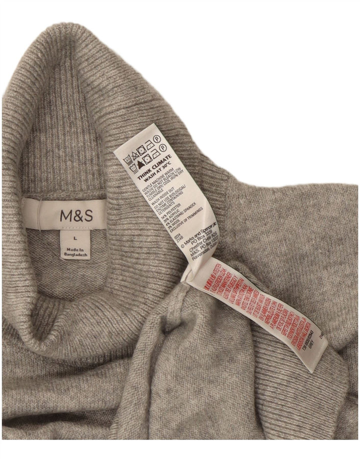 Marks & Spencer Suéter tipo jersey con cuello vuelto para mujer Reino Unido 46 Grande Gris moteado