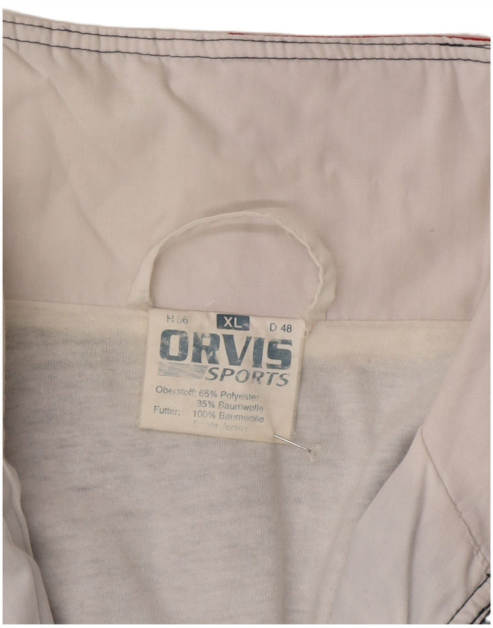 Orvis Hombre Chándal Top Chaqueta XL Azul Marino Colorblock Poliéster