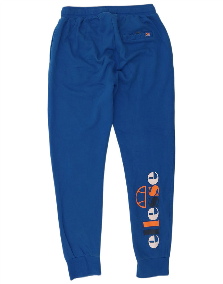 Ellesse Hombre Pantalones De Chándal Gráfico Joggers De Algodón Azul Medio