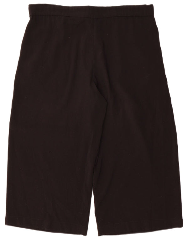 Zara Mujer Trafaluc Pantalones Capri De Pierna Ancha Grande W30 L22 Poliéster Negro