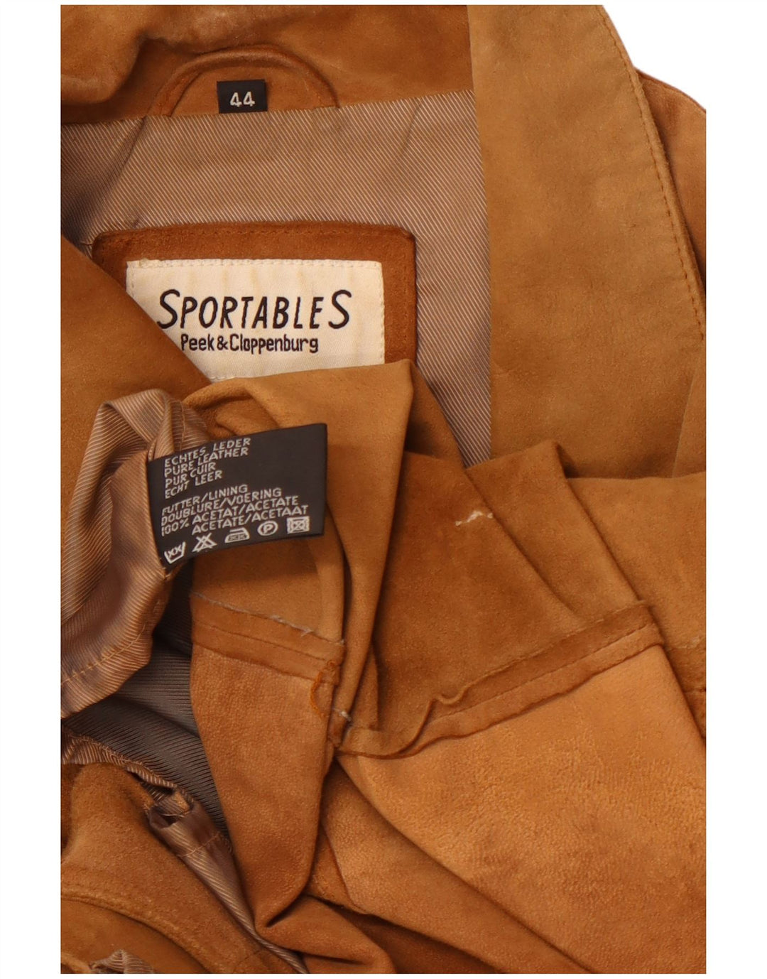 SPORTABLES Chaqueta de ante para mujer IT 44 Cuero patchwork marrón medio