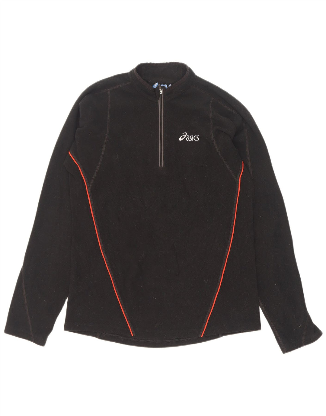 Asics Hombre Zip Neck Fleece Jumper Pequeño Poliéster Negro