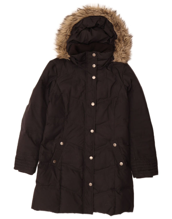 Esprit Abrigo acolchado con capucha para mujer UK 40 Mediano Poliéster negro