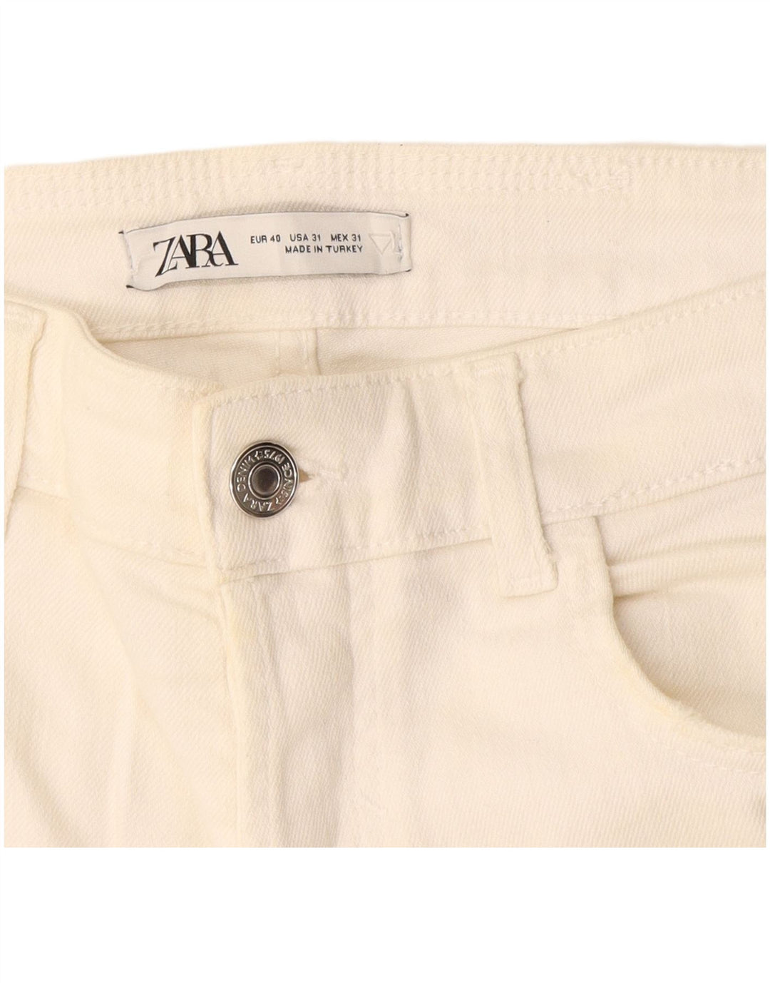 Zara Jeans ajustados desgastados para hombre EU 40 Medium W31 L27 Off White