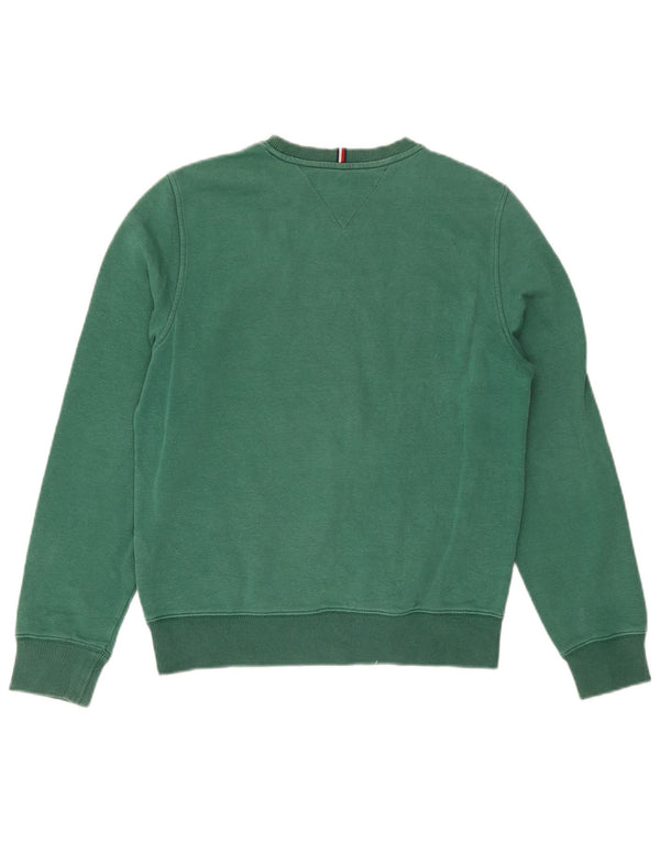 Tommy Hilfiger Hombre Sudadera Gráfica Jumper Small Algodón Verde