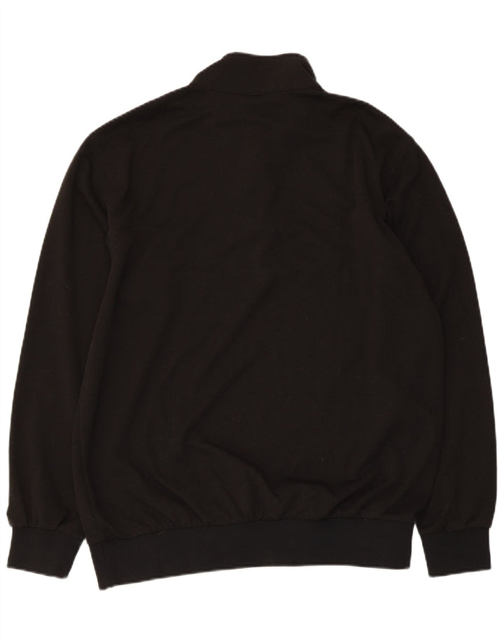 Asics Hombre Zip Neck Sudadera Jumper Large Negro Colorblock Poliéster