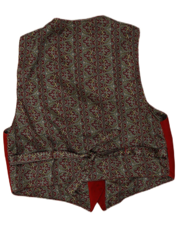 Vintage mujer crop ante chaleco Reino Unido 14 grande rojo retro