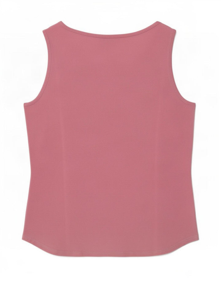 Lacoste Mujer Chaleco Top Talla 44 Grande Rosa Algodón