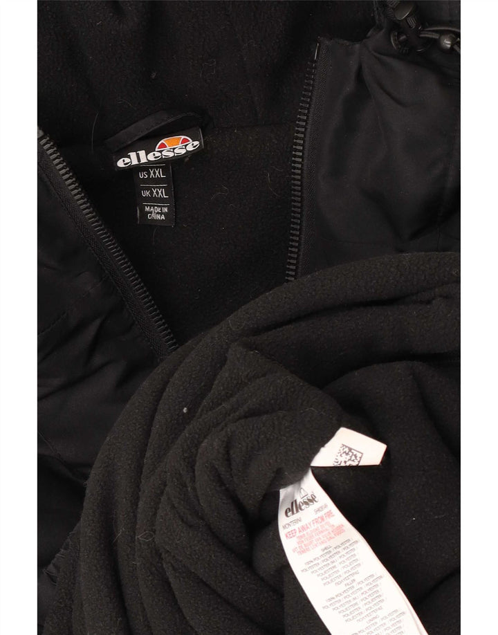 Ellesse Chaqueta anorak con capucha y gráfico para hombre UK 44 2XL Poliéster negro