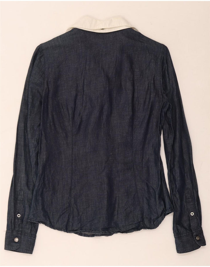 Marlboro Classics Camisa tipo pulóver para mujer EU 38 Mediano Azul marino Algodón