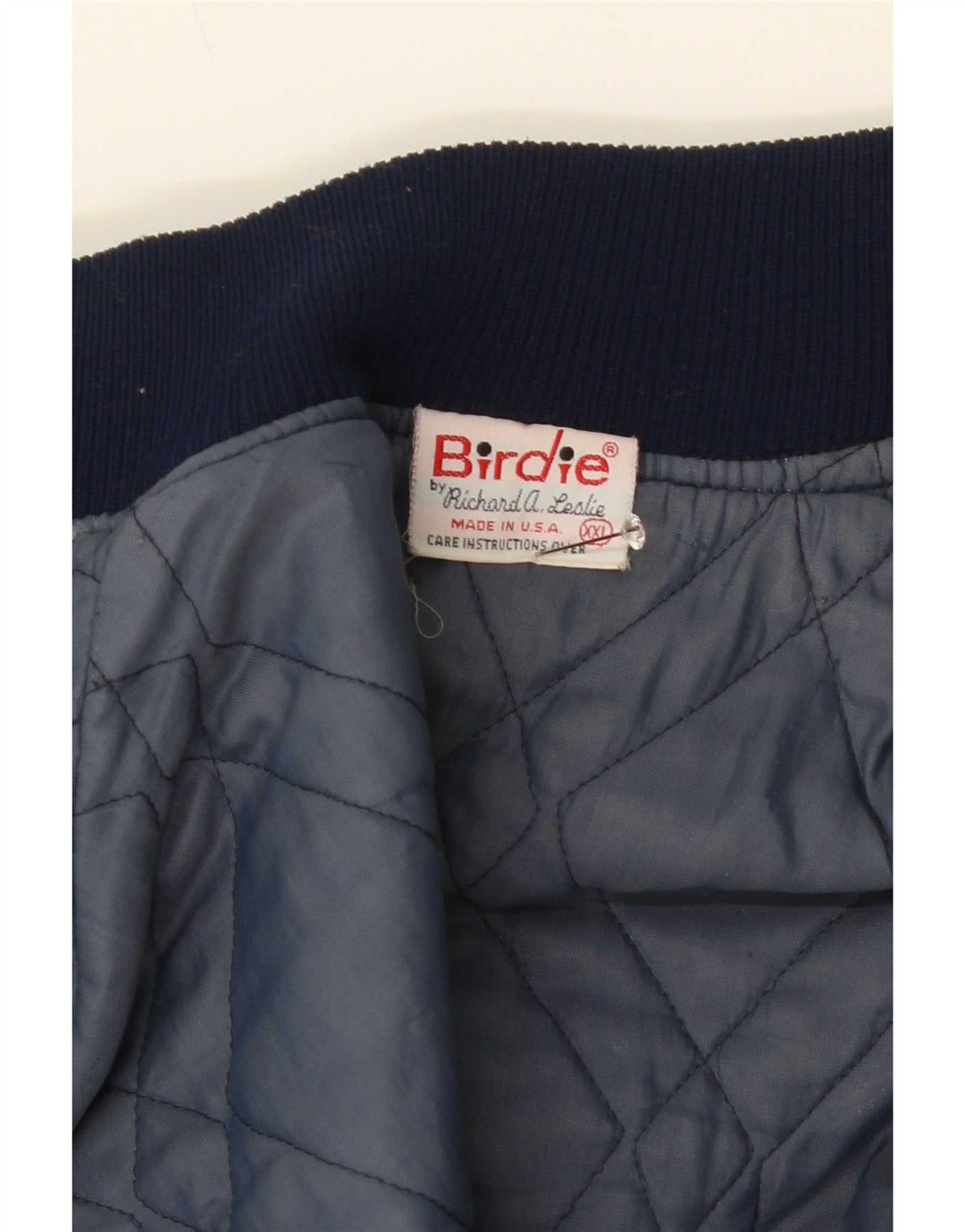 Vintage hombres gráfico Varsity chaqueta Reino Unido 44 2XL azul