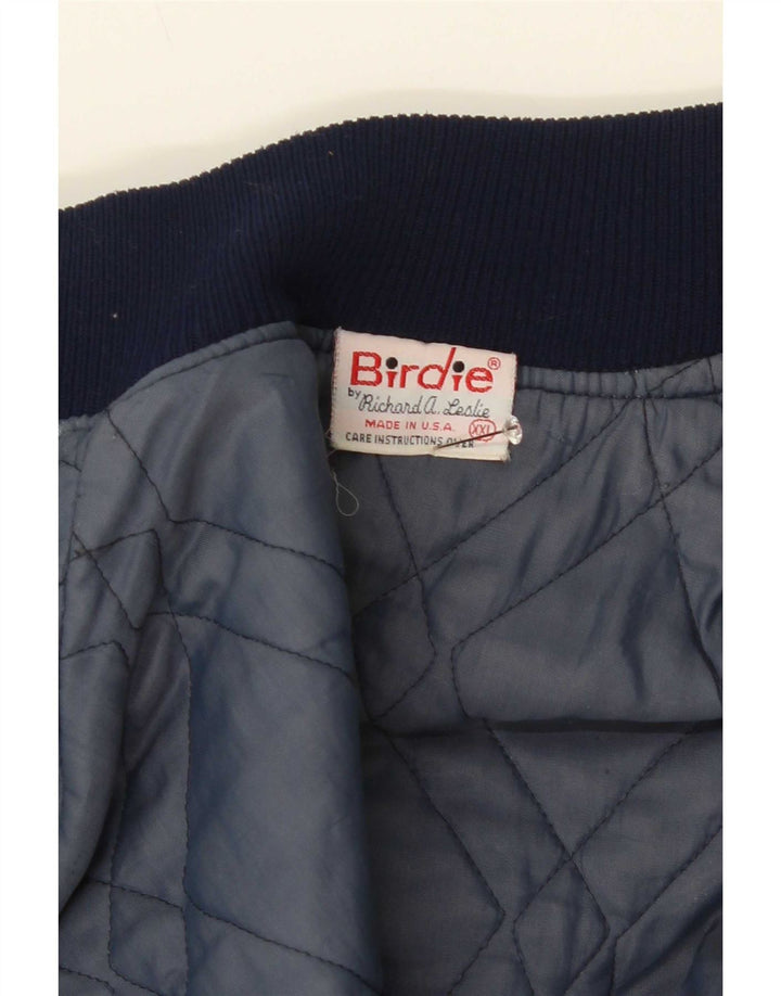 Vintage hombres gráfico Varsity chaqueta Reino Unido 44 2XL azul