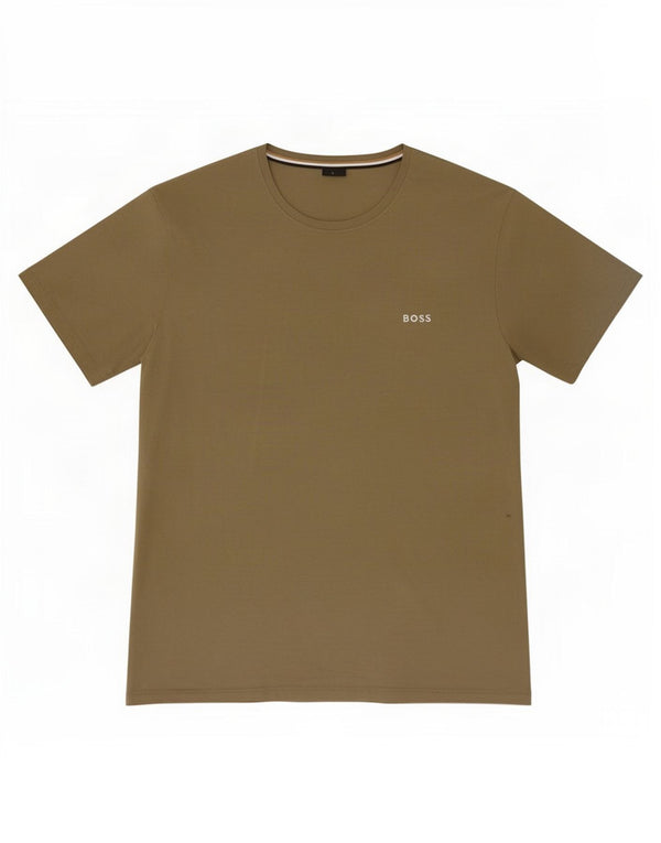 Hugo Boss Hombre Camiseta Top Grande Caqui Algodón