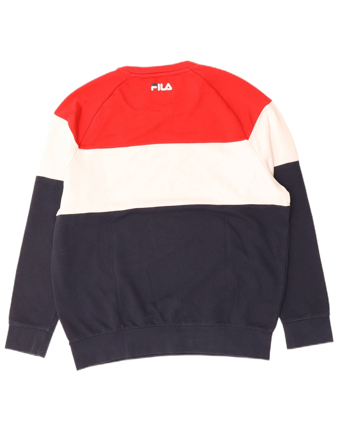 FILA Hombre Sudadera Estampada Jersey Grande Multicolor Colorblock Algodón