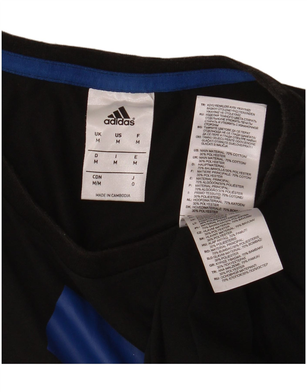 ADIDAS Camiseta gráfica para hombre Top Mediano Algodón negro